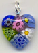 Millefiori, Small, Multicolored "Lace" Heart, 18mm